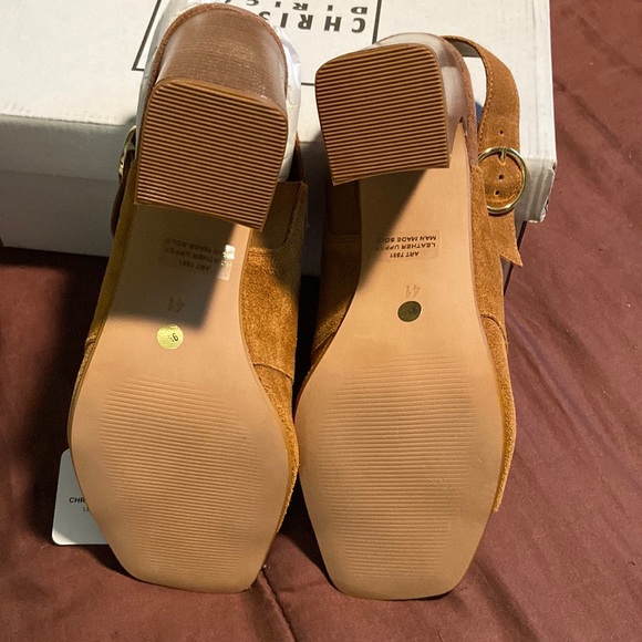 *****PRICE IS FIRM*****Camel ColorLeather Slingbacks Christian Di Riccio. NWT! - Picture 4 of 16